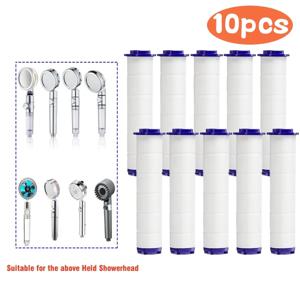 10Pcs 샤워 헤드 교체 PP 면 필터 카트리지 경수 정화 욕실 액세서리 휴대용 목욕 분무기
