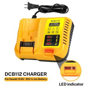 Dewalt 12V 20V 리튬 이온 배터리 용 DCB112 배터리 충전기 교체 DCB206 DCB205 DCB204 DCB203 DCB120