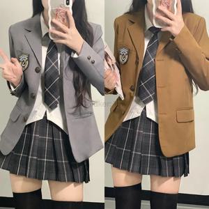 여성용 일본 교복 세트, 플리츠 스커트 유니폼, 세일러 타이, 애니메이션 코스튬 의상, 가을, 겨울 블레이저