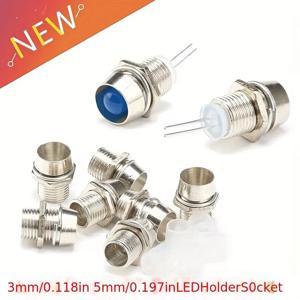 10PCS/50PCS 3mm 5mm LED 브래킷 소켓 클램프 베젤 LED 램프 홀더 커버 금속 도금 니켈 디스플레이 Blub 컵 쉘