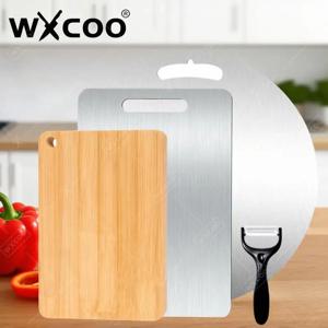 WXCOO 양면 도마 주방 과일 고기 야채 스테인레스 스틸 또는 천연 대나무 도마