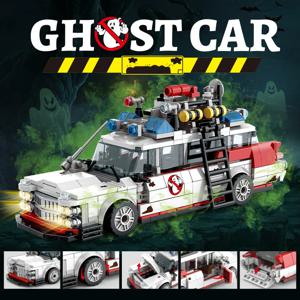크리 에이 티브 고스트 버스 터즈 ECTO-1 차량 기술 빌딩 블록 레이싱 카 모델 자동차 조립 벽돌 장난감 어린이를위한 성인 선물