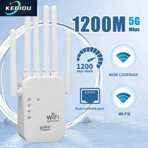 1200Mbps Wifi 리피터 듀얼 밴드 2.4G 5G 네트워크 확장기 범위 확장기 신호 부스터 증폭기 6 안테나 무선 WiFi 라우터
