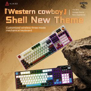 새로운 Ajazz AK35I V3 MAX 트라이 모드 유선 블루투스 무선 게임용 키보드 가스켓 풀 키 핫 스왑 104 키 맞춤형 키보드