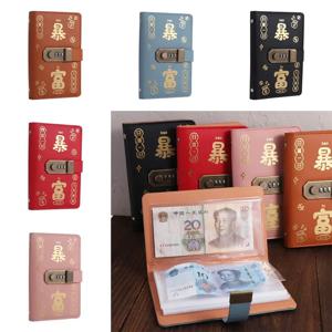 50 매 돈 절약 바인더 휴대용 PU 가죽 플래너 주최자 저축 핸드북 리필 형 계정 도서 50 매