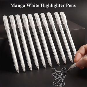 5/10pcs 화이트 젤 잉크 하이라이트 마커 펜 0.8mm 아트 드로잉 스케치 검은 종이 만화 스크랩북 방수 페인트 펜