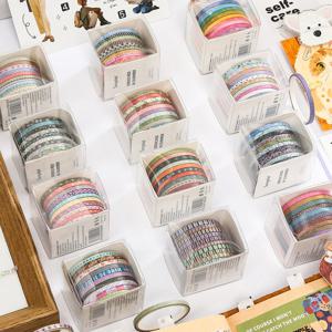 10 롤/세트 Skinnny Washi 테이프 마스킹 테이프 DIY Scrapbooking 스티커 저널 일기 미적 문구