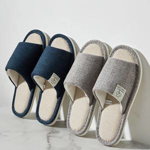 새로운 홈 리넨 남녀공용 봄&가을 편안한 오픈토 통기성 슬리퍼