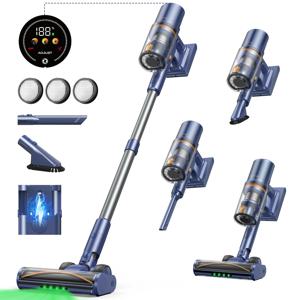Laresar V11 650W 75000PA 초강력 무선 진공청소기, 90분 장시간 작동, 탈착식 배터리 및 스마트 디스플레이 탑재