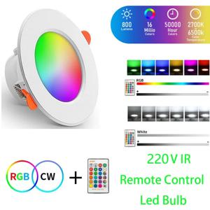 스마트 LED 다운라이트 220V 10W 15W 블루투스 RGB 디밍 가능 천장등 RF 2.4G 리모컨 스마트 라이프 앱 제어 침실 거실