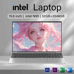 신형 15.6인치 휴대용 노트북 N95 32GB RAM 2048GB SSD 7500mAh 배터리 사무용 학습용 컴퓨터 PC 윈도우 11 프로 노트북 게이머용