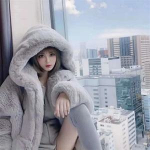 여성용 퀼트 두꺼운 모피 코트, 양모 봉제 모조 밍크 렉스 토끼 모피 코트, 후드 재킷, 가을 및 겨울, 고품질