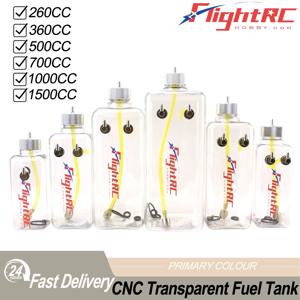 RC 연료 탱크 투명 플라스틱 병 260/360/500/700/1000/1500 ML/CC 가스 및 니트로 비행기 모델 용 CNC 알루미늄 합금