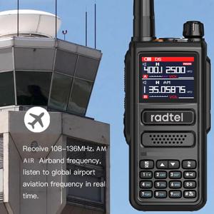 Radtel RT-470 10W 아마추어 햄 양방향 라디오 방송국 256CH 에어 밴드 워키 토키 NOAA LCD 컬러 경찰 스캐너 항공