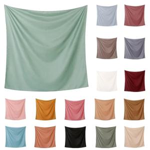 110*110cm 패션 스퀘어 스카프 여성 이슬람 Hijab Turban Headscarf Shawls 머리 랩 솔리드 컬러 스카프 이슬람 Sjaal Bandanas