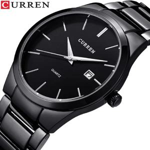 CURREN 패션 간단한 남성 시계 슬림 스틸 스트랩 방수 손목 시계 남성용 석영 비즈니스 시계 남성 달력 시계 8106