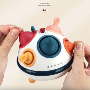 아기 장난감 감각 공, 아기 딸랑이 활동 공, 유아 그랩 스핀 딸랑이, 교육용 실리콘 치발기 장난감, 6 개월, 12 개월