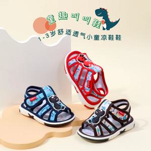아기 소리 신발 유아 Prewalking 여름 샌들 소년과 소녀를위한 고품질 귀여운 동물 아이 삐걱 거리는 운동화 2024New MY2402