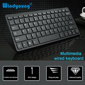 초박형 유선 키보드 USB 2.0 미니 멀티미디어 78 키 스페인어 아랍어 러시아어 히브리어 스티커가있는 PC 노트북 게임용 키보드