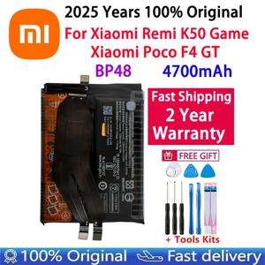 2025 년 100% 오리지널 BP48 4700mAh 배터리, 샤오미 Remi K50 Game / Poco F4 GT 휴대폰 교체 배터리, 빠른 배송