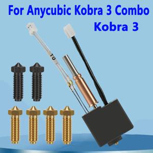 Anycubic Kobra 3 Hotend Kobra 3 콤보 핫 엔드 키트 3D 프린터 액세서리 핫 엔드 황동 노즐 서미스터 가열 용 키트 업그레이드