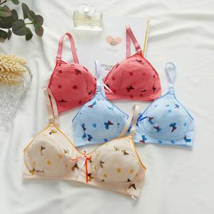 나비 나비 매듭 캐주얼 브라렛 캔디 컬러 귀여운 브래지어, 여성 패션 스포츠 상의, 작은 가슴 의류
