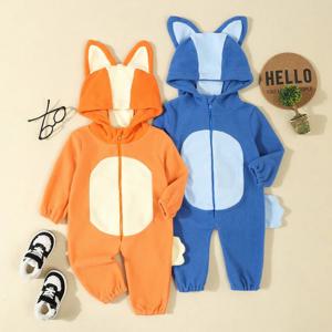 RUEWEY 6 개월 ~ 5 년 아기 소년 소녀 동물 Romper 가을 겨울 옷 꼬리 아기 의류와 귀여운 지퍼 여우 점프 슈트