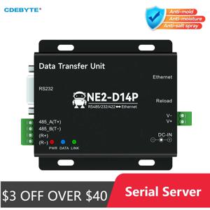 이더넷 직렬 서버 DC8-28V 모드버스 TCP RTU MQTT CDEBYTE NE2-D14P AT 명령 전원 및 신호 절연, RS485, RS232, RS422