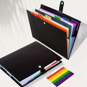 아코디언 파일 가방 1개, 컬러 삽입 A4 폴더 정리함 - 학교, 가정 및 사무실 조직에 이상적