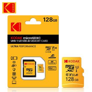코닥 익스트림 마이크로SDXC A1 U3 메모리 카드, 카메라 고프로 DJI 닌텐도 정품 UHS-I 카드 호환, 4K 플래시, USB3.0
