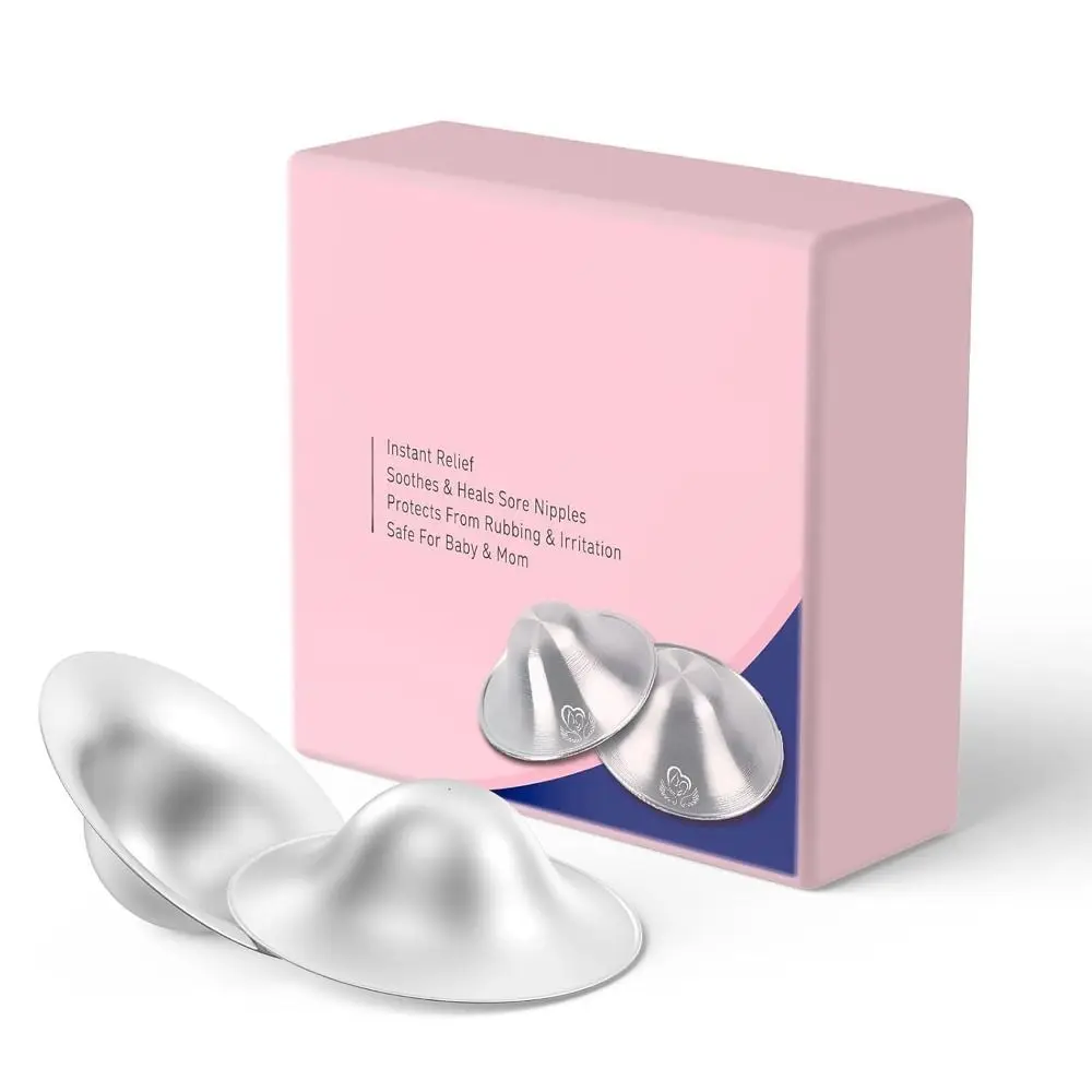 간호용 젖꼭지 방패 신생아 모유 수유 필수품 오리지널 실버 젖꼭지 커버 모든 엄마를 위한 모유 수유 진정