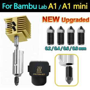 Bambu Lab A1 미니 어셈블리 핫 엔드 키트 용 새 핫 엔드 Bamboo Lab A1/A1 미니 3D 프린터 용 0.2/0.4/0.6/0.8MM 교체 가능한 노즐