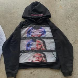 하라주쿠 Y2k 캐주얼 프린트 후드 여성 그런지 streetwear 스웨트 탑 고스 오버 사이즈 까마귀 고딕 고스 여성 의류