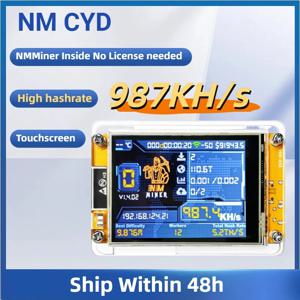 NMMiner 해시레이트 987KH/s 컴퓨터 괴짜를 위한 Bitcoin Lucky Miner 2.8 인치 솔로 복권 스마트 디스플레이 Crypto ESP32-2432S028R DROOM