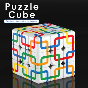매직 큐브 3x3x3 3D UV 인쇄 체인 스퀘어 스트레스 릴리프 퍼즐 전문 부드러운 속도 게임 어린이 장난감 선물