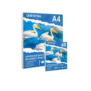 50 매 A4 4R 자체 접착 광택 인화지 135gsm 단면 스티커 잉크젯 프린터 용 DIY 라벨 용지 프리미엄 품질