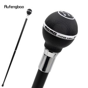 블랙 가죽 볼 실버 워킹 케인 패션 장식용 지팡이 신사 우아한 코스프레 지팡이 크로시어 92cm