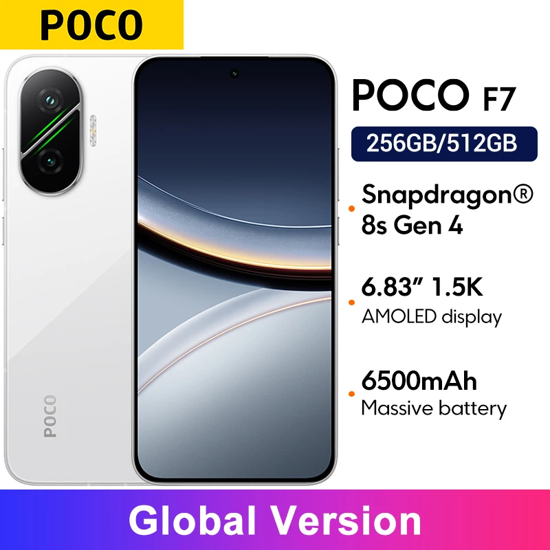 【브랜드+】POCO F7 5G 스냅드래곤 ® 8세대 4 NFC 6500mAh 배터리 6.83인치 1.5K AMOLED 50MP 카메라 OIS 90W 하이프차지 스마트폰