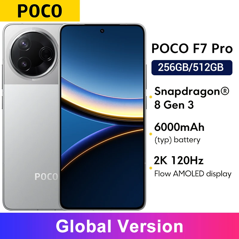 【브랜드+】글로벌 버전 포코 F7 프로 5G 스냅드래곤 8 3세대 50MP 메인 카메라 6.67인치 WQHD+ 플로우 AMOLED 도트디스플레이 90W 하이퍼차지