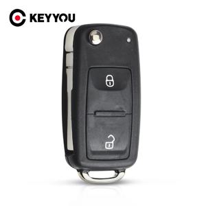 KEYYOU 새로운 2 버튼 접이식 플립 원격 키 교체 케이스 Fob 쉘 Vw 폭스 바겐 Transporter T5 폴로 G Uncut Blade