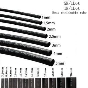 5 /1 미터/몫 검정색 1mm 1.5mm 2mm 2.5mm 3mm 3.5mm 4mm 5mm 6mm 열 수축 튜브 튜브