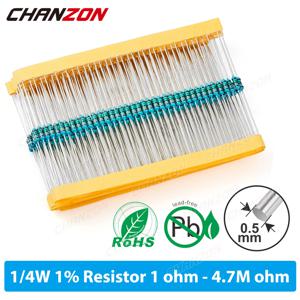 고정밀 금속 필름 저항기 키트, 1/4W 1%, 1 100 200 220 330 470, 1K 4.7K 15K 10K 20K 22K 47K 옴 저항 모음 세트