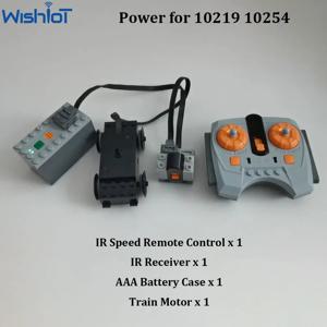 기술 MOC 전원 기능 88002 기차 모터 키트 레고 호환 10219 10254 IR 속도 원격 제어 수신기 8879 8884