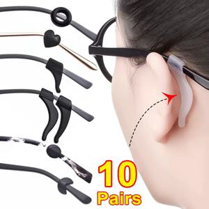 20pcs Anti-slip 실리콘 귀 그립 안경 안경 다리 귀고리 스토퍼 브래킷 패스너 액세서리 템플 팁 안경 홀더