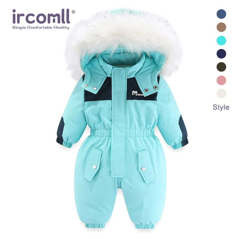 Ircomll 어린이 소년 소녀 겨울 스노우 수트 플러스 벨벳 유아 재킷, 소년 유아 점프수트, 후드 오버올, 2-6 세 아웃웨어