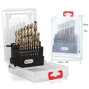 M35 5% 코발트 미터법 드릴 비트 세트(1mm-10mm/19개), 생크 조버 드릴 비트, 스테인레스 스틸 경금속용 HSS 트위스트 드릴 비트
