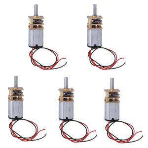 5Pcs DC 3V-6V N20 미니 마이크로 메탈 기어 모터 (기어 휠 DC 모터 포함) 60RPM 저속 풀 메탈 기어 박스 감속기 장난감