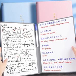 화이트보드 펜 포함 노트북 세트, 가죽 메모장, 주간 플래너, 휴대용 사무실 노트북, A4, A5