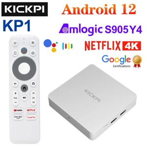 KICKPI KP1 Google 인증 TV 박스 Android 12 Amlogic S905Y4 2GB 32GB 음성 지원 AV1 1080P H.265 4K 60pfs 2.4G&5G 셋톱박스