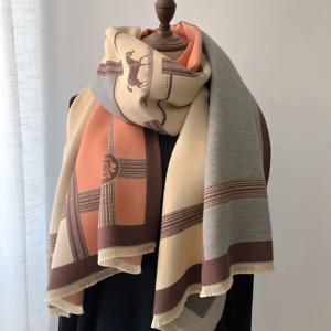 새로운 럭셔리 겨울 두꺼운 따뜻한 스카프 여성 캐시미어 목도리 및 랩 Pashmina Neckerchief Bufanda 여성 긴 Tessel Echarpe 2024